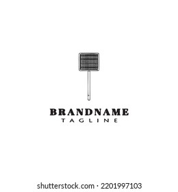 fly swatter logo cartoon icon design template black modern isolated vector illustration