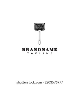 fly swatter logo cartoon icon design template black modern isolated vector illustration