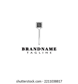 fly swatter logo cartoon icon design template black modern vector illustration
