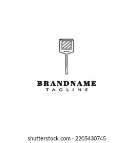 fly swatter logo icon design template black modern isolated vector illustration