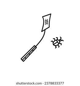 Fly swatter on white background