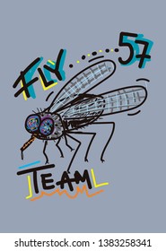 fly team animal illustration vector