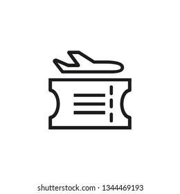 Fly ticket line icon. Flight, plane, aircraft. Tourism concept. Vector illustration can be used for topics like travel, airport, vacation