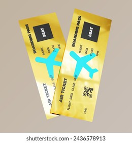 fly tickets 3d vector vip