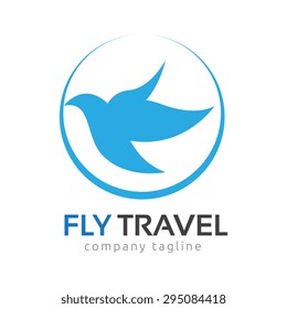 Fly Travel Bird Logo Template