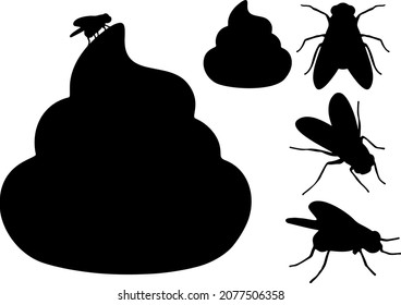 Fly and turd included. Vector image.