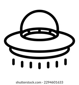 Fly ufo icon outline vector. Space monster. Cute ship