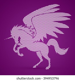 Fly Unicorn silhouette designed using geometric pattern graphic vector.