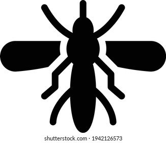 fly vector glyph flat icon