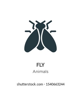 Fly vector icon on white background. Flat vector fly icon symbol sign from modern animals collection for mobile concept and web apps design.