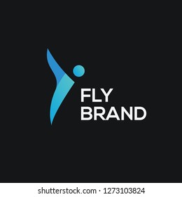 Fly vector logo. Fly emblem. Fly icon