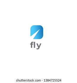 Fly vector logo. flying emblem. Flying icon
