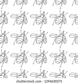 fly vector seamless pattern isolated on white background