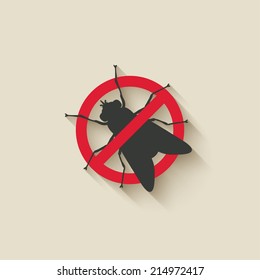 fly warning sign - vector illustration. eps 10