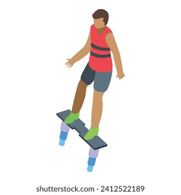 Fly water beach icon isometric vector. Wet action. Flyboard adventure