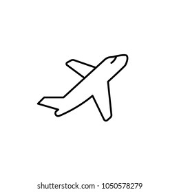 Fly web line icon. Airplane vector icon. Travel vector line icon.
