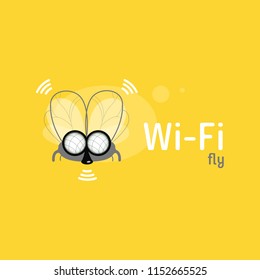fly wi-fi. insect sticker for bars and cafes