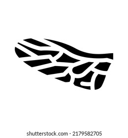 fly wing glyph icon vector. fly wing sign. isolated symbol illustration