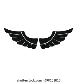 Fly wings black simple silhouette icon vector illustration for design and web isolated on white
