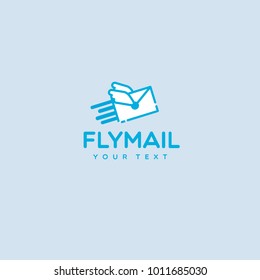 fly wings mail logo icon flat mbe style