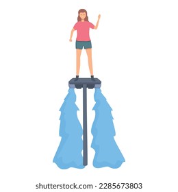 Flyboard activity icon cartoon vector. Water sea. Travel surf