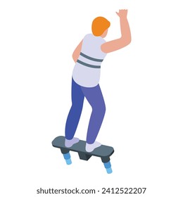 Flyboard activity icon isometric vector. Sky hobby boy. Acrobatic air pursuit