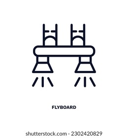flyboard icon. Thin line flyboard icon from ai and future technology collection. Outline vector isolated on white background. Editable flyboard symbol can be used web and mobile