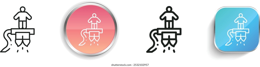flyboard icon. Thin Linear, Regular and Button Style Design Isolated On White Background