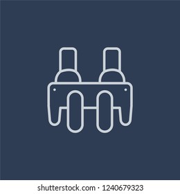 Flyboard icon. Trendy flat vector line Flyboard icon on dark blue background from Artificial Intelligence, Future Technology collection. 