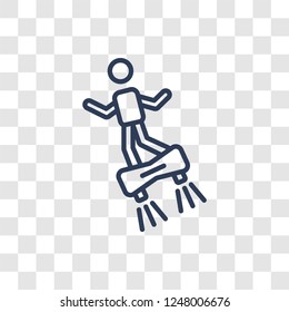 Flyboard icon. Trendy linear Flyboard logo concept on transparent background from Artificial Intellegence and Future Technology collection