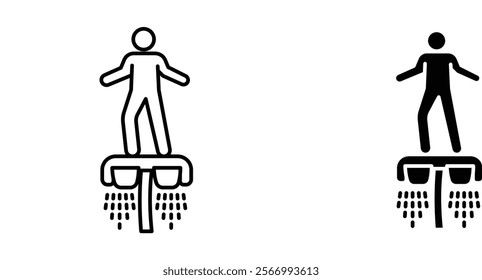 Flyboard icons in outline and fill. vector illustration for ui.