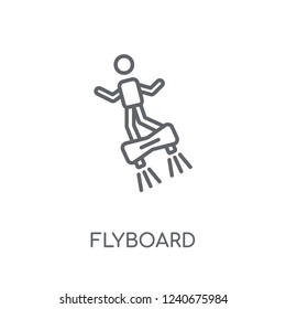 Flyboard linear icon. Modern outline Flyboard logo concept on white background from Artificial Intellegence and Future Technology collection. Suitable for use on web apps, mobile apps and print media.