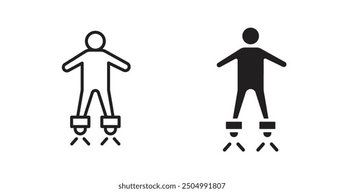 Flyboard vector icon in solid and outline style