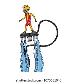 Flyboard Water sport scribble