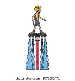 Flyboard Water sport scribble