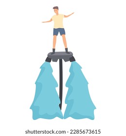 Flyboarding icon cartoon vector. Water sea. Extreme action