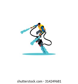 Flyboarding sign. Vector Illustration.