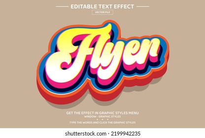 Flyer 3D editable text effect template