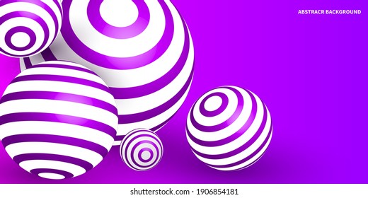 Flyer mit 3D-Kugeln. Abstrakter geometrischer Hintergrund mit fliegenden Bälle. Vektorgrafik
