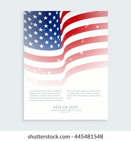 Flyer Of 4th Of July With American Flag