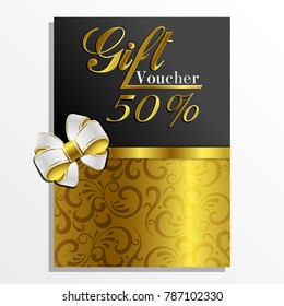 flyer 50% off black with gold vintage