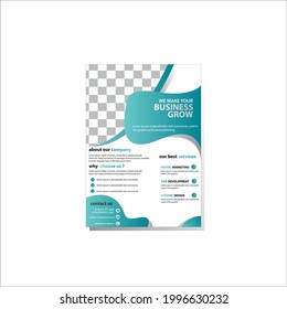 FLYER A4 POSTER DESIGN BUSINESS WE MAKE YOUR BUSINESS GROW FREE VECTOR