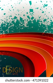 flyer. abstract background. cover design. explosion and tapes