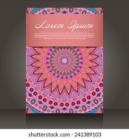 flyer with abstract colorful patterns
