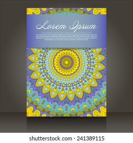 flyer with abstract colorful patterns