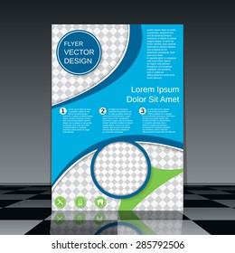 Flyer abstract design. Booklet, poster, banner, brochure cover, placard vector template.