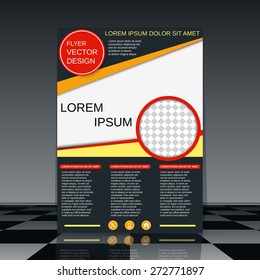 Flyer abstract design. Brochure cover, poster, banner, booklet vector template.