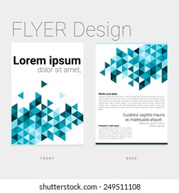Flyer with abstract polygon background for corporate identity template