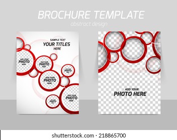 Flyer back and front template design with red circles
