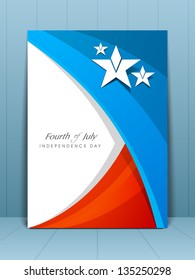 Flyer, banner or card for American Independence Day in flag color designs.